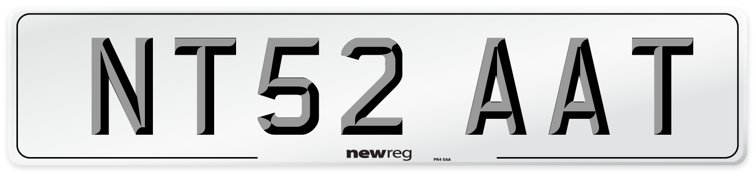 NT52 AAT Number Plate from New Reg